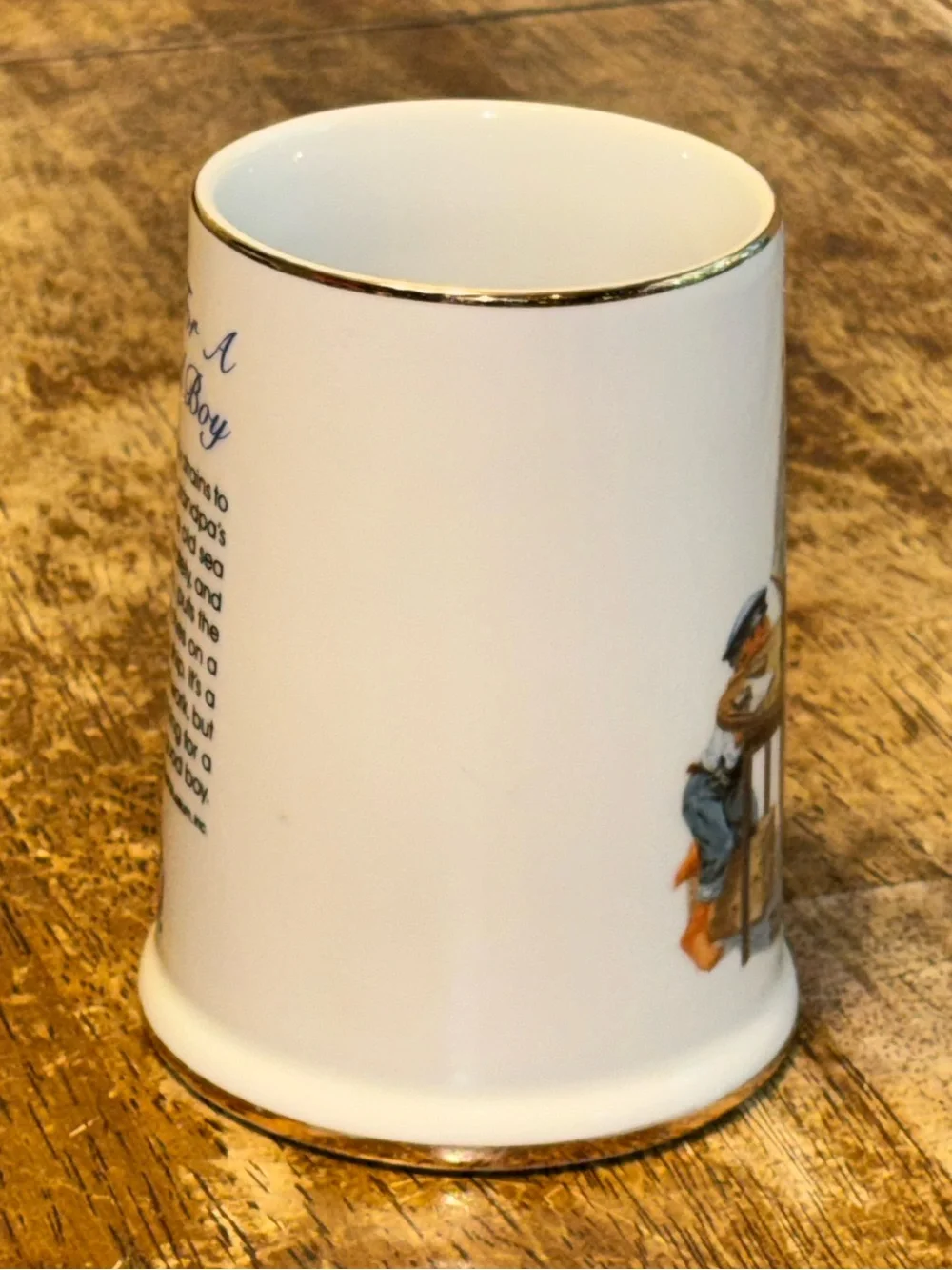 Vintage Norman‎ Rockwell Coffee Cup Grandpa Builds Ship-